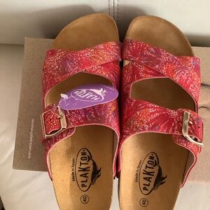 NEW Plakton Made in Spain Cork Footbed Sandals - Leather For Women
